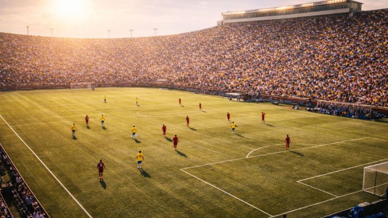 match de foot avec une chaleur ecransante