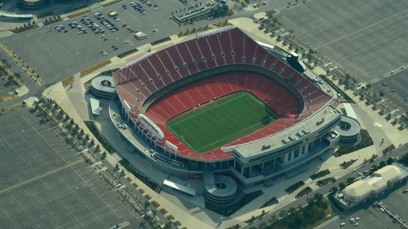 Vue aérienne Arrowhead Stadium Kansas City par Ichabod